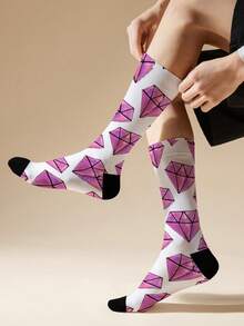 1/2/5 pares de calcetines de tripulación blancos con diseño irregular para hombres, calcetines medianos para deportes al aire libre, calcetines desgastables para hombres, calcetines de pareja