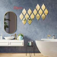 10/20 piezas Pegatinas de espejo de acrílico reflectante con forma de gota de agua, calcomanías de arte 3D de diseño propio para decorar paredes de sala de estar, baño, oficina en casa, dormitorio, artículos de decoración del hogar, decoración de Halloween, otoño, aula, suministros escolares, decoración removible