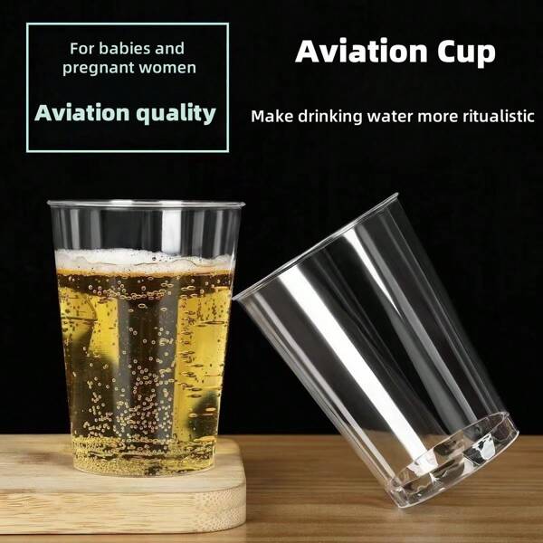 25 PCS & 200ML Disposable Cups Transparent Hard PS Plastic Cups Thickened High Temperature Resistant Wine Cups Water Cups Household Commercial Aviation Cups Picnic Camping Party Drinking Cups Milk Tea Coffee Cups Drop Resistant Portable Hard Cups