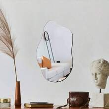 1pc Asymmetric Acrylic Mirror Wall Decor, Frameless Vanity Mirror For Living Room Bedroom Home Office, Bathroom Wall Mirror, Sticker, Wall Decal, Home Decor