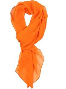 2025PANTONIGHT Long Chiffon Sheer Scarf For Womens - 064 Plain Orange - View 9