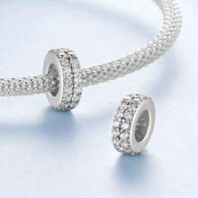 WOSTU 1 buc 925 Sterling Silver Cubic Zirconia Simple Star Moon Fish Tail Charm Mărgele pentru femei Antioxidant Bijuterii Fit Original Brățară Bijuterii DIY - Argint - Vizualizare 9