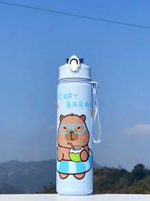 1 New Type Of Summer Water Bottle With Cartoon Animal Patterns For Boys And Girls, Suitable For Kindergartens And Young Children. 1 Cute Cartoon Sports Water Bottle - 800 Ml, Straw Cup, With Handle, Leak-Proof, Shock-Resistant, Portable - Suitable For Travel, Outdoor Activities, Students' Use - Suitable For Children's Day, Graduation Season, The Best Gift For Children