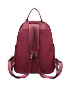 Backpack Women's New Diamond Lattice Large Capacity Travel Fashion All Casual Bag Oxford Cloth Women Backpack, School Backpack, School Supplies, School Backpack, School Bag, Backpack For School, Back To School Backpack, School Bookbag, Big Backpack, Backpack School, Back To School Bags, Lightweight, Portable, Teacher, White-Collar Workers, Perfect For Back To School, First Day Of School, College, Work, Business, Commute, Office - Red - View 5