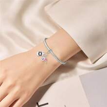 tiantianxue 1 Stück versilberte Tortenbesteck, Schere, Maßband, Kleid, Auto-Schlüssel 2-in-1 Anhänger, geeignet für Damen Armband/Fußkettchen/Halskette zum Selbermachen von Schmuck, Valentinstags Geschenk, modisches Accessoire für den Alltag