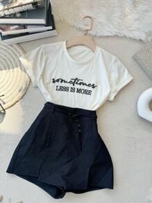 Camiseta Feminina Algodão "sometimes less is more"