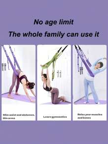 1 Corda de Fitness para Pilates/Yoga, Equipamento de Treino de Alongamento/com Pontos de Fixação na Porta, Uma Corda de Alongamento Universal para Costas e Pernas, Adequada para Dobras para Trás, Splits em Pé, Pilates, Dança, Ballet e Ginástica, e Uma Corda de Ioga Aérea para Mulheres