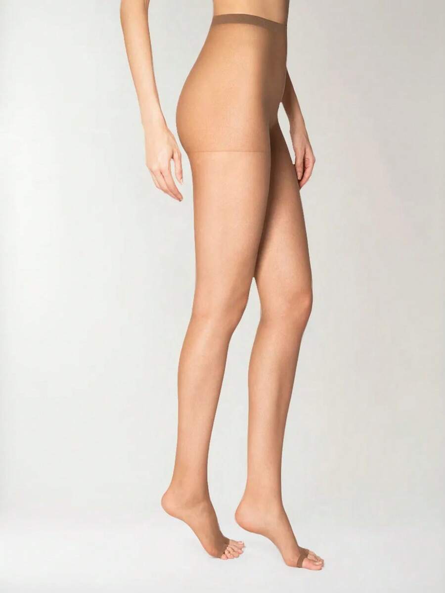 Women's Classic Free Toe Pantyhose Loba Lupo Thread 15 05765 - Cacao - 查看 1