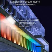 TIANLAI Reflector RGB 30W Multicolor con Control, Foco LED Reflector 30 Watts (300W) Reflector Led Exterior, Resistente Al Clima, Ahorro de Energía - Multicolor - Ver 4