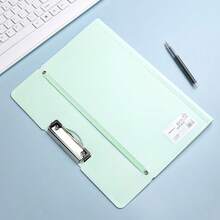 1 pieza Carpeta de archivo de unicolor minimalista, tamaño A3, diseño de gran capacidad que puede contener aproximadamente 110 hojas, con refuerzo, resistente al agua, para escritura horizontal, con pinzas, adecuada para escuela, oficina, organización de documentos, papelería, estudiantes y uso doméstico, material de arte - Carpeta de almacenamiento de papel de prueba A3 - Ver 7