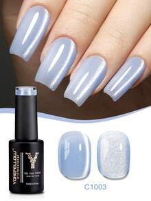 YOKEFELLOW 6瓶10毫升月光猫眼凝胶指甲油，粉紫银蓝全息磁性凝胶，可卸除UV LED持久高光泽反光闪粉美甲，适用于沙龙、家庭DIY及女士礼物 - 彩色 - 查看 11