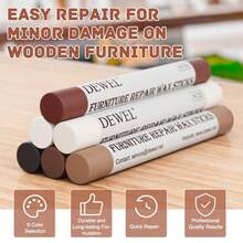 DEWEL Wood Filler Sticks, 6 Colors Wood Crayons For Scratches, Wood Floor Repair Wax Filler Sticks, Furniture Scratch Repair Crayons Kit For Wood Holes, Scratches, Table - 6-color Crayon Set - View 7