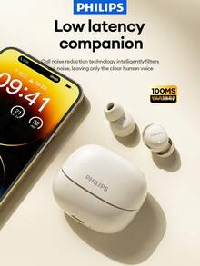 PHILIPS 飞利浦 TAT2320 极简蓝牙耳机，入耳式立体声环绕音效，低延迟，AI智能降噪，高清通话，超长续航，适合运动、办公、睡眠，兼容智能手机和电脑 - 彩色 - 查看 3