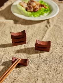 3pcs/Set Wooden Chopstick Rest With Japanese & Korean Styles Gourd, Ingot, Dumbbell, Fish, And Round Shape For Home Kitchen & Dining Table Decoration Back To School, Rama Kitchen Essentials, Chinese New Year, Party Use, High-End Restaurants Supplies, Wedding Essentials, Housewarming Gift - Coffee Brown - View 6