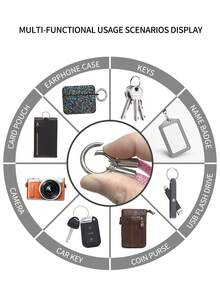 亮粉色手机挂绳，亮片手机带，防丢手机挂饰支架，手机配件，斜挎项链带，适用于所有手机壳，耐用多功能挂绳，零钱包和钥匙扣，防水手链 - 粉色 - 查看 8