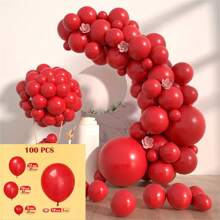 100pcs Plain Solid Color Balloon Set, Balloon Chain, Birthday Party, Wedding, Anniversary, Bachelor Party, Bachelorette Party, Graduation, Back To School, Housewarming, Retirement Party, Halloween, Christmas, New Year, Wedding Decoration Balloon Set
