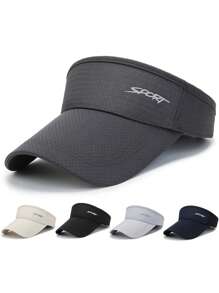 Casquette snapback coréenne imprimée de lettres de sport, chapeau sans partie supérieure pour homme offrant une protection contre le soleil, style minimaliste à la mode pour l'été
