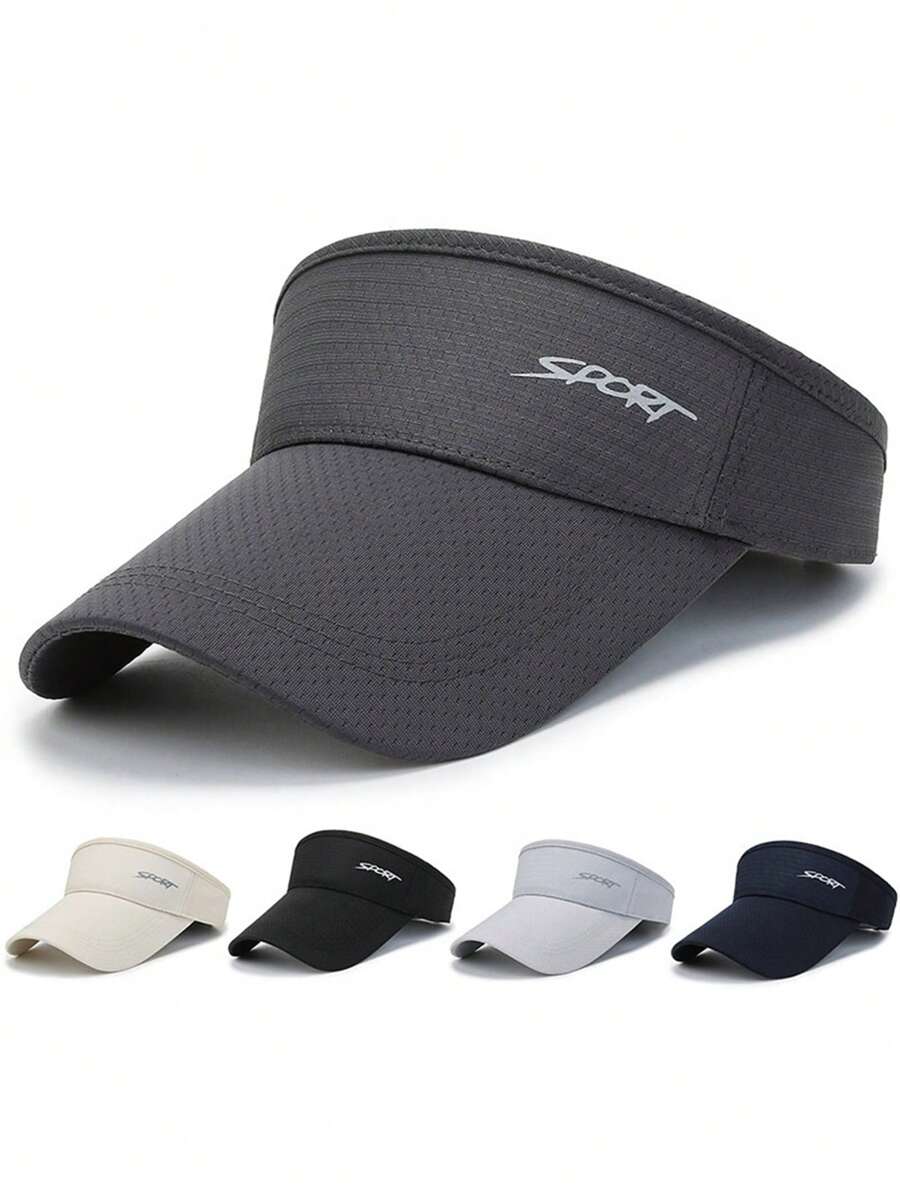 Casquette snapback coréenne imprimée de lettres de sport, chapeau sans partie supérieure pour homme offrant une protection contre le soleil, style minimaliste à la mode pour l'été