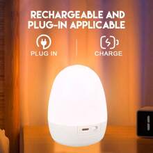 1 pezzo Luce notturna a forma di guscio d'uovo con LED, lunga durata della batteria, luce a battito per protezione degli occhi, adatta per l'allattamento notturno del bambino, lampada da tavolo, lampada da comodino per camera da letto