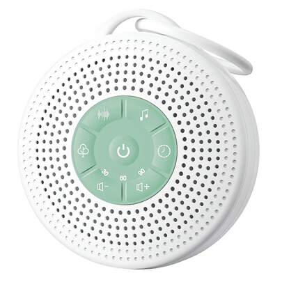 JUSLACO White Noise Machine, Portable Sound Machine With 2000mAh Battery, Rain Sound Machine With 21 Soothing Sounds, Sound Therapy With Timer And Volume Adjustment For Sleeping, Travel, Gift For Men Women Valentine's Day