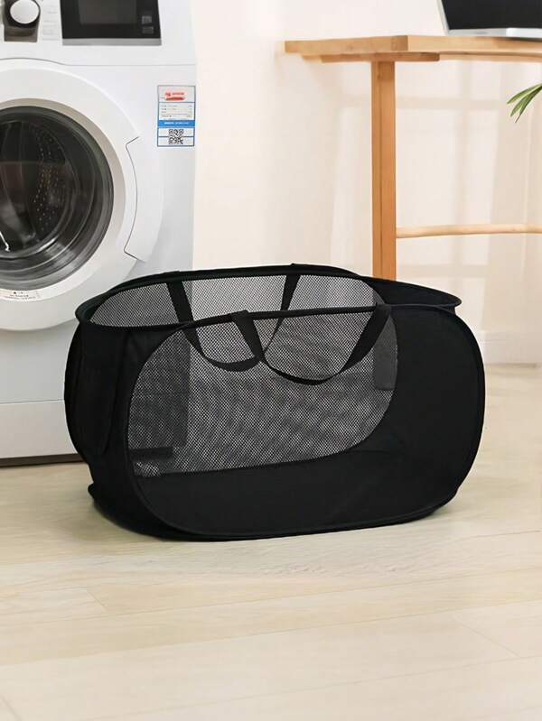 Large Capacity Extra-Large Mesh Laundry Hamper With Handles - Foldable, Versatile, Space-Saving Storage Bag For Dirty Clothes In Multiple Rooms