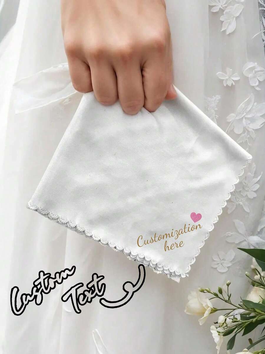 Personalized Custom Keep Your Together Handkerchief Wedding Day Father Mother Of The Bride Or Groom Parents Present Bridal Shower Bridesmaid Groomsmen Keepsake Gift, Reusable, Multi-Functional, Ornamental, Stylish, Exquisite - Multicolor - View 1