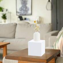 Geetery Set Of 5 Display Buffet Risers Acrylic Cube With Hollow Bottoms Acrylic Boxes For Display Dessert Table Stands For Catering Collectibles Jewelry Decor White3 4 5 6 7 Inch - White - View 5