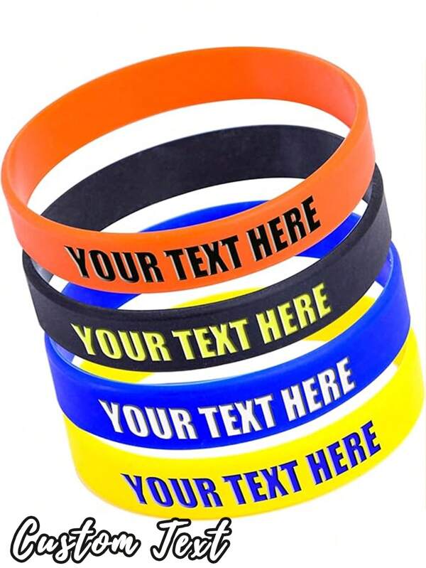 Bretelle in silicone, breteline sportive personalizzate in tinta unita, Brettelle di gomma personalizzate per adulti, Bracciali in silicone personalizzati all'ingrosso, adatte per feste, festival, compleanni, eventi, testo m per matrimoni, feste ed eventi