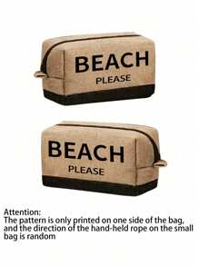 Set de 3 piezas que incluye: bolso de tela de lino con bloques de color, bolso cosmético y bolso cuadrado, serie "Playa", con gran capacidad. La correa para el hombro se puede quitar según la preferencia personal. Incluye un bolso de almacenamiento de cosméticos y un pequeño bolso cuadrado con cremallera que se puede usar como neceser, monedero o estuche de lápices.
