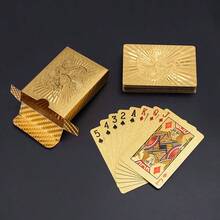 Matte Gold Dragon PVC Playing Cards, Durable Hardened Poker Card Set, Universal Playing Cards Suitable For Valentine's Day, Thanksgiving, Christmas, Halloween, New Year Celebrations - Multicolor - View 3