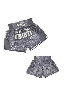 Men's Breathable, Comfortable & Muay Thai Print Shorts, Spring & Summer - Grey - View 3