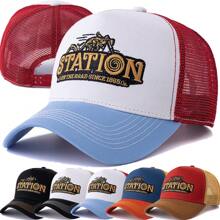 JZML 1pc Men's Letter Embroidered Truck Driver Cap