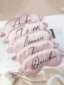Customized Satin Sleep Mask - Personalized Bridesmaid Gift, Custom Sleep Mask, Satin Sleep Mask, Bridesmaid Party Favor, Personalized Wedding Gift, Bachelorette Party Favor, Gift For Her, Monogram Eye Mask, Travel Sleep Mask, Customized Name Eye Mask, Bridal Shower Favor, Women's Sleep Mask, Bachelorette Party Favor, Bridal Party Travel Sleep Mask - Multicolor - View 4