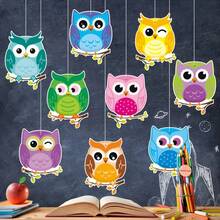 Adornos colgantes de búhos en 9 estilos, decoración para el aula para la vuelta al cole, diseño fácil de colgar, decoración para la vuelta al cole, adornos colgantes, decoración para pasillos de aulas de preescolar y primaria para el nuevo curso escolar. - Multicolor - Ver 4