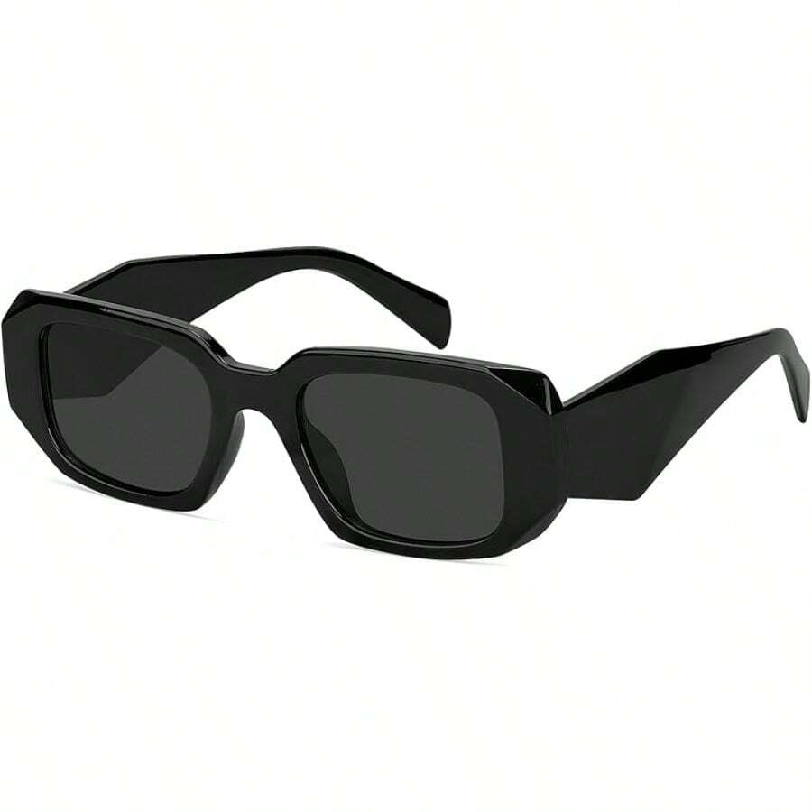 Gafas de sol rectangulares para mujeres y hombres, gafas hexagonales vintage retro con forma estética de 90S
