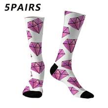 1/2/5 pares de calcetines de tripulación blancos con diseño irregular para hombres, calcetines medianos para deportes al aire libre, calcetines desgastables para hombres, calcetines de pareja