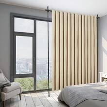 Hole-Free Double Curtain Divider Stand - Expandable Curtain Stand Curtain Rod Room Divider Freestanding Vertical Tension Stand Extendable Vertical Curtain Rod