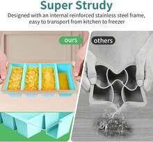 Silicone Freezer Tray For Sauce Cube: Silicone Freezing Tray For Broth Soup Storage - Freeze 250mL 125mL Souped Portion - 彩色 - 查看 5