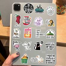 50张趣味工作贴纸，卡通讽刺贴纸，恶搞贴纸，成人趣味贴纸，美观贴纸，卡通涂鸦标签，防水乙烯基贴纸，适用于笔记本电脑、保险杠、滑板、水瓶、电脑、手机 - 彩色 - 查看 9