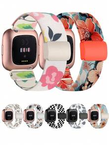 أربطة مطاطية متوافقة مع أربطة Fitbit Versa 2/أربطة Fitbit Versa 2 للسيدات/أربطة Fitbit Versa، مع إبزيم مغناطيسي، أربطة ساعة ذكية من نايلون ناعم ل- Fitbit Versa 2/Versa/Versa Lite/SE - ل- Versa 2 - مشاهدة 1