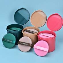 Set de 7 piezas de esponjas de maquillaje con cojín de aire, incluye estuche de almacenamiento, disponibles en forma redonda/de lágrima, para usar en seco y húmedo, ideal para base de polvo, BB cream, etc.