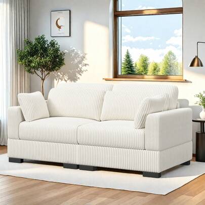 Sofá loveseat, muebles de salón modernos, sofá multicombinación a elegir, asientos dobles, asiento individual, reposapiés con espacio de almacenamiento, tela de pana