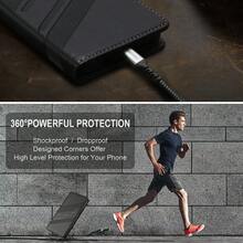 奢华钱包高品质带卡槽支架强磁翻盖人造皮革外壳适用于小米红米兼容华为三星商务防震保护套防水防摔防刮全覆盖 - 黑色 - 查看 10