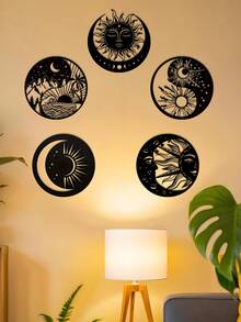 1 Piece Indoor Decor Sun And Moon Metal Wall Art - Mysterious Symbols, Romantic Valentine's Day Or Birthday Gift, Vintage Style, Indoor/Outdoor Hanging, Perfect Room Decor, Suitable For Room Decor.