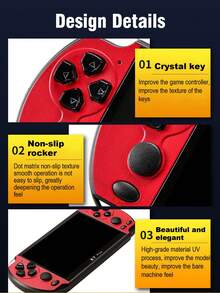 1台多功能掌上游戏机，内置13种模拟器（如FC/GBA），包含11000款经典怀旧游戏，可连接电视，支持充电，支持电子书、音乐视频、图片、录音、存档、计算器、秒表等功能。5.1英寸高清大屏幕，PSP复古街机风格，是送给男友和老公的节日礼物。