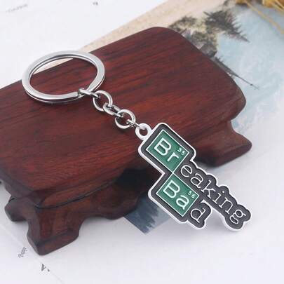 A Green Letter Keychain Breaking Profession Bad Series Keychain Backpack Handbag Pendant American TV Series Fans Peripherals Metal Letter Pendants The Best Gift For Men