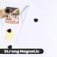 Imanes de nevera - 20PCS imanes de nevera lindos, imanes decorativos fuertes para pizarra blanca, casillero, foto y mapa - imán pequeño negro de alta resistencia para hogar oficina escuela cocina (corazón) - Imán de corazón negro - 40 unidades - Ver 7