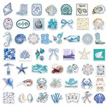 50 Pieces Of Beach And Coast Cowgirl Stickers - Marine Life Stickers With Blue Coral, Shells, Starfish, Crabs, Seahorses, Cowgirl Boots - Used For Scrapbooks, Journals, Laptops School Supplies,Back To School - Coastal Cowgirl - View 2