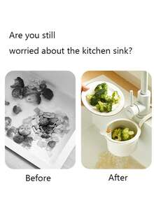 水槽过滤篮，按压自动倾倒厨房沥水篮，自清洁厨房水槽食物垃圾收集器水龙头悬挂，水槽垃圾收集器用于垃圾剩余物 - 彩色 - 查看 5