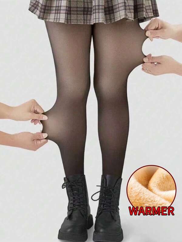 1 Stück dicke thermische Mädchen Strumpfhose, transparente einfarbige Winter Thermo Strümpfe für Kinder, schicke Herbst, hoher elastischer Bund Mädchen schlank dicke Strumpfhose, angenehmer Tragekomfort (geeignet für 5-15°C)